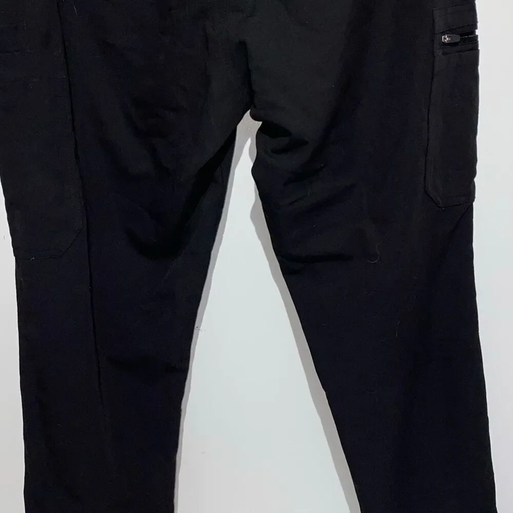 FIGS Men's Black Technical Medical Drawstring Cargo Stretch Scrub Pants‎ Large